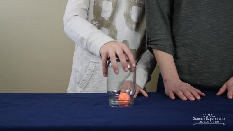 Pick Up a Ball with a Jar Science Experiment