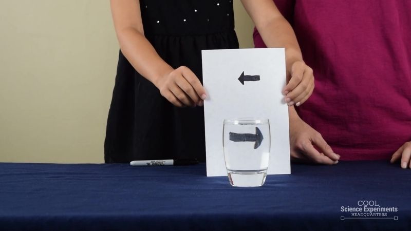 Cool Light Refraction Science Experiment – Arrow Changes Direction!